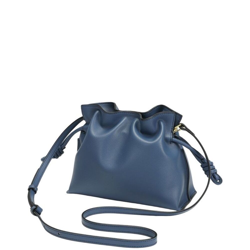 Tiffany & Fred Paris Soft Leather Bucket Bag, Navy - Picture 2 of 4